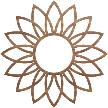 Ekena Millwork Daisy Wood Fretwork Pierced Ceiling Medallion, Walnut, 24"OD x 8 3/8"ID x 3/8"T CMWP24X24X0375DAWA